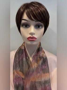Vintage Iridescent Metallic Shimmer
Floral Scarf - Signed Cléo